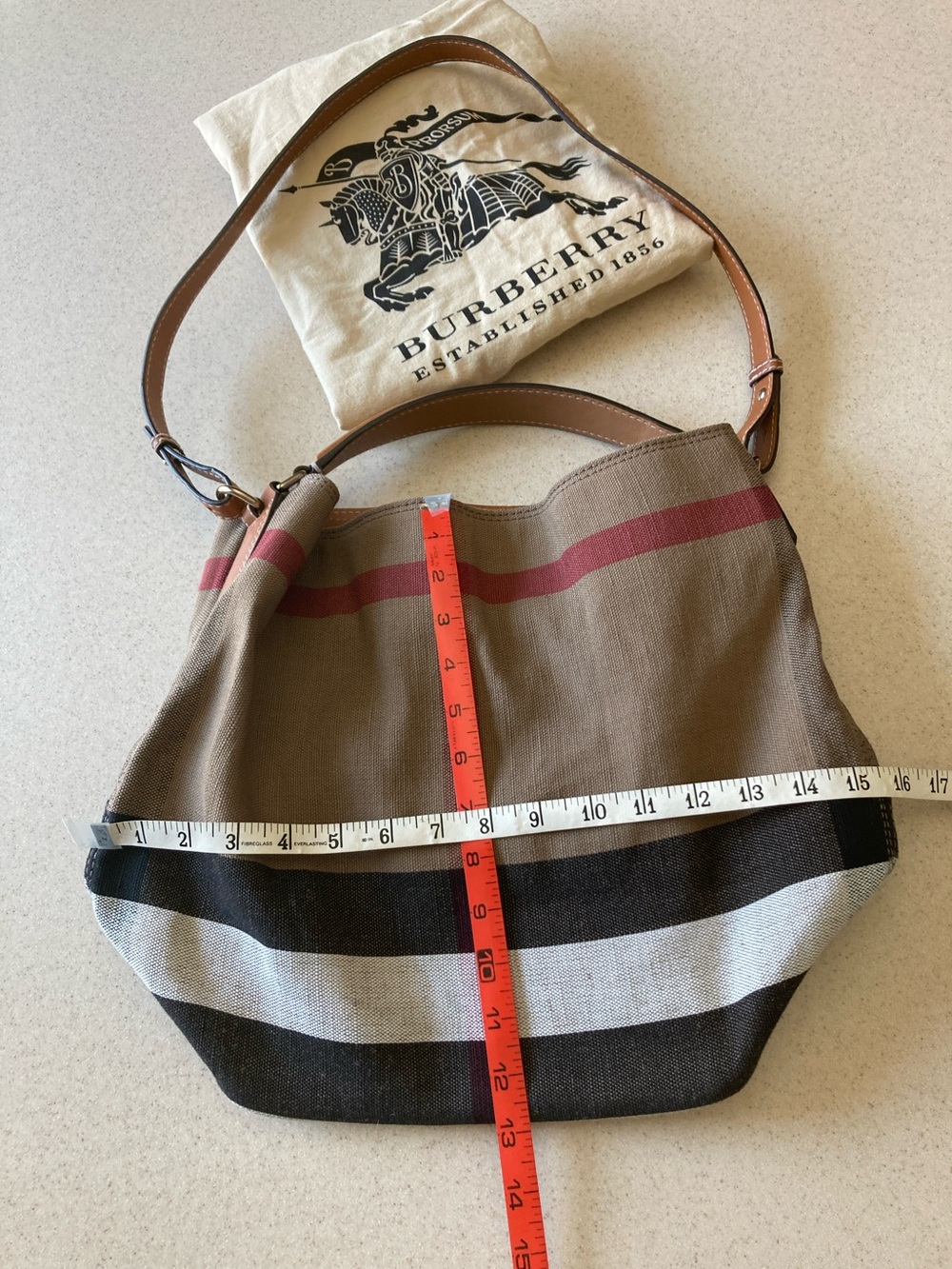 Burberry Canvas Bucket Shoulder Bag with Pochette & Dustbag - Picture 12 of 16